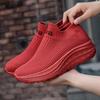Große Damen Flyknit Atmungsaktive Freizeit Ältere Socken Schuhe