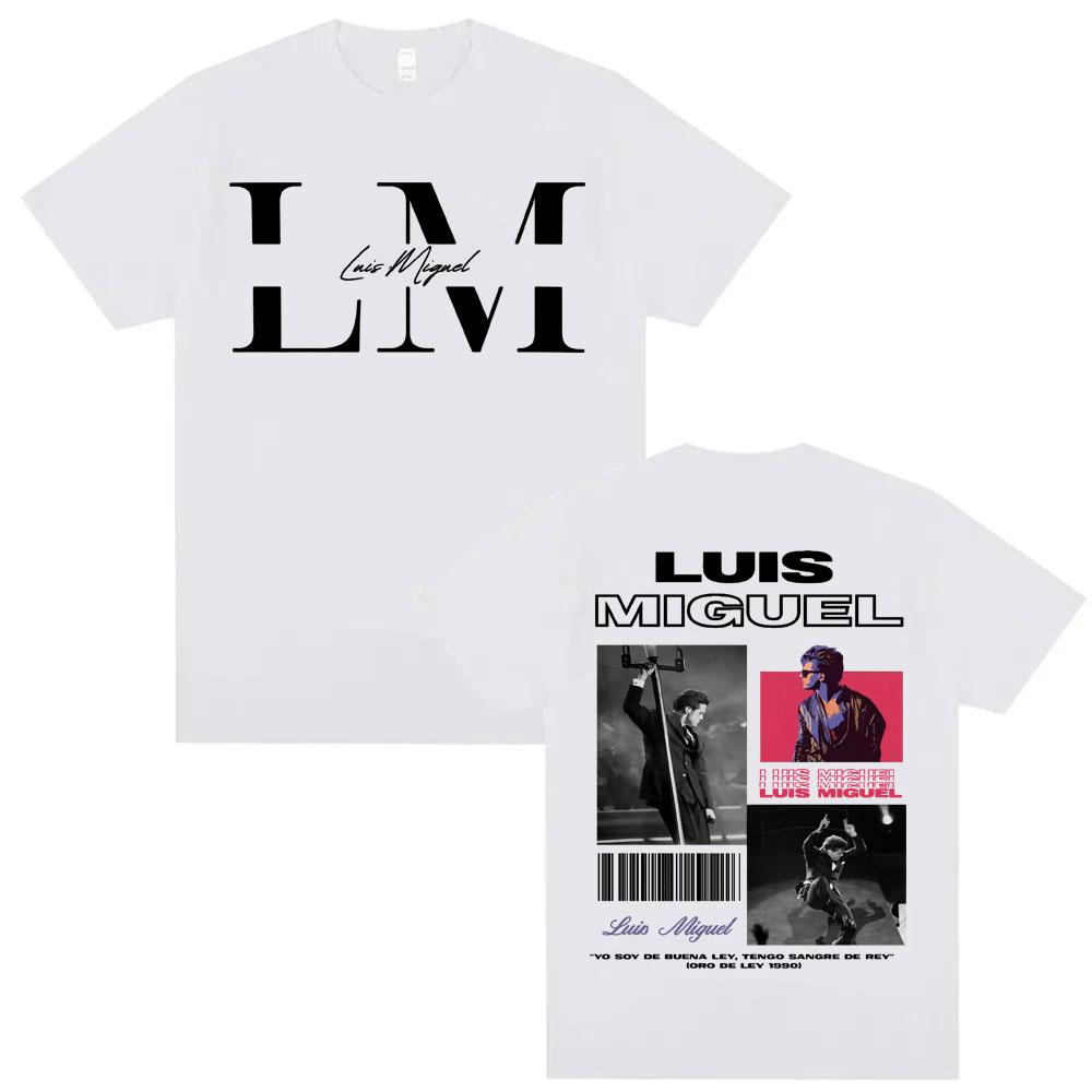 Rapper Luis Miguel Album Tour Graphic T-shirt for Men Harajuku Hip-hop Super Large Summer Print 100% Pure Cotton T-shirt