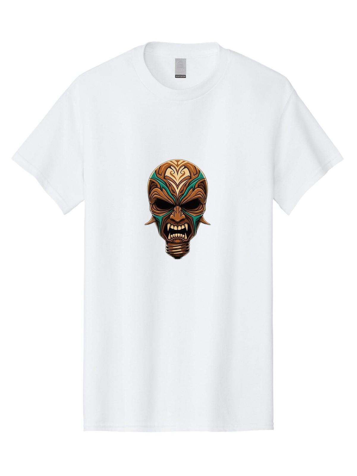 Tiki-Skull Mens Graphic Tee, 100% Cotton, Casual Summer Wear S разноцветный