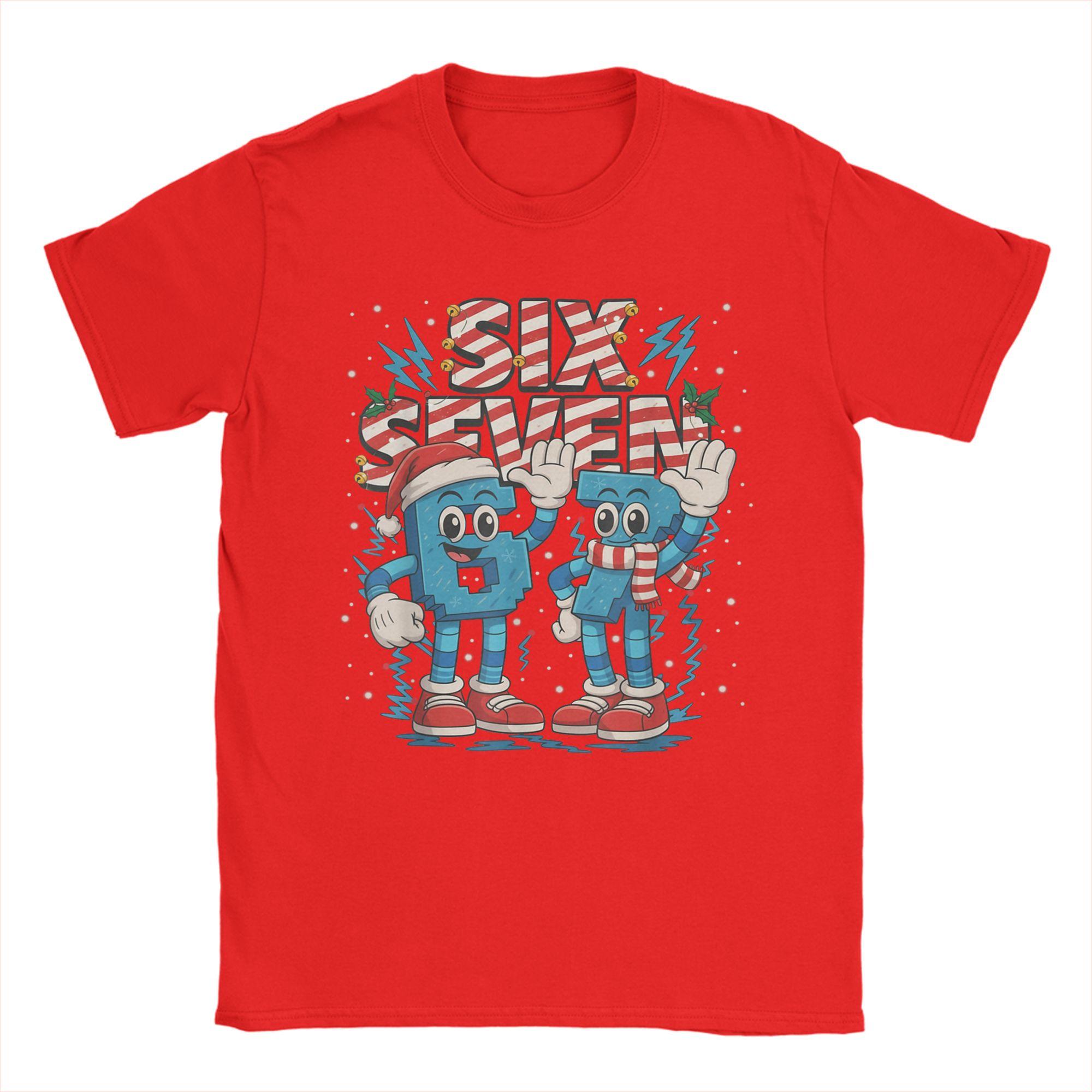

Meme 67 Six Seven Italian Brainrot Christmas T Shirts Unisexs Pure Cotton TShirts Crew Neck Tees Short Sleeve Tops Birthday Gift S