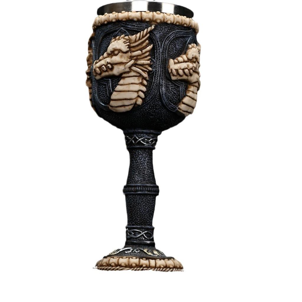 New Ancient Dragon Fossil Red Wine Glass Faucet Stainless Steel Cocktail Cup Creative Gifts Creative Gifts