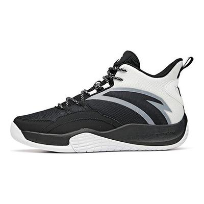 Jeunes Enfants Nuit Antidérapant Résistant à l'Usure Léger Mi-Haut Chaussures de Basketball Chaussures de Basketball pour Enfants Noir Blanc A312111111A-4