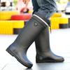Winter Warm Rain Shoes Men's High Waterproof Pull Rope Bundle Night Reflective Strip Rubber Shoes Men's Non-slip Water Shoes Waterproof Shoes