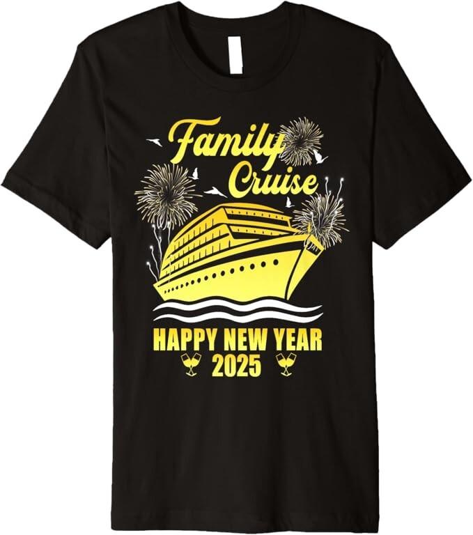 

New T-Shirt Cruising Into 2025 New Years Eve Cruise Vacation Matching Premium M