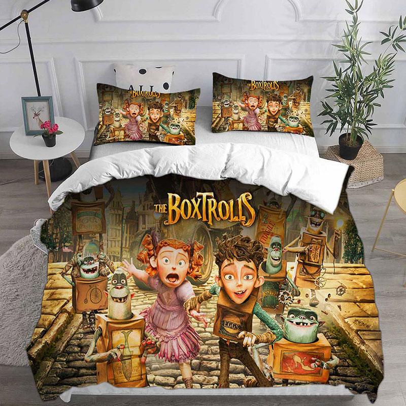 

The Boxtrolls Bedding Sets Comforter Quilt Bed Cover Duvet Cover Pillow Case 2-3 Pieces Sets Bedroom Decoration Home Supplies EU Single 135x200cm