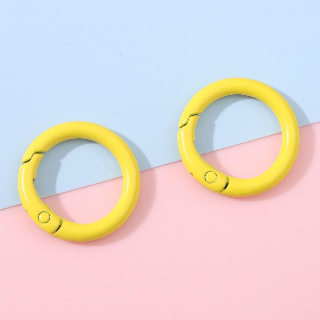 25mm Japanese & Korean Colored Alloy Keychain: Round Spray Paint Metal Ring for DIY Jewelry & Phone Accessories