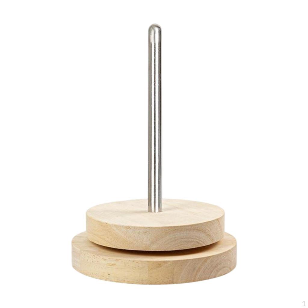 Wooden Yarn Ball Holder Rotating Dispenser Handcrafted Organizer Tool Storage Thread