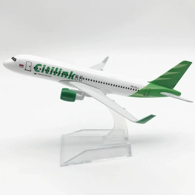 Display Boutique Decoration 16CM Indonesia Citilink Airways A320 Airplane Model Diecast Metal 1/400 Scale Planes Toy for Childre