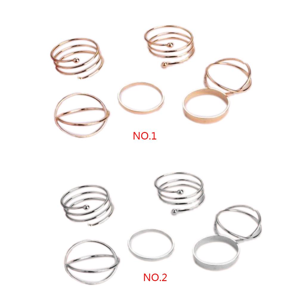 6 Pieces Girls Ring Set Adjustable Joint Jewellery Alloy Opening Decoration Elegant Rings Accessories for Birthday Party