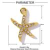 3pcs/Lot Stainless Steel Rhinestone Shell Starfish Crab Pendant Seahorse Dolphin Turtle DIY Charms Necklace Making Women Jewelry