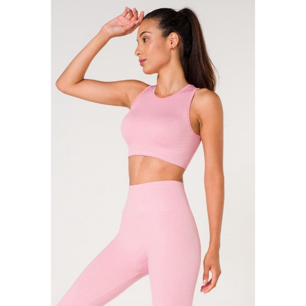 Nahtloser, gerippter Sport-BH