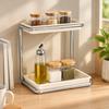 TwoTier Countertop Storage Rack SpaceSaving Organizer with Raised Tray Edges Sturdy Tubular