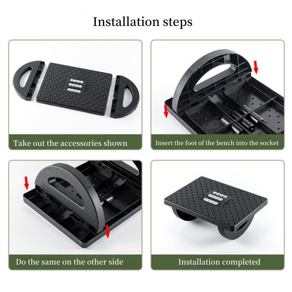 180° Rockable Footrest Office Under Desk Footstool Home Office Adult with Rollers Non-slip Foot Cushion Massage Footrest Stool
