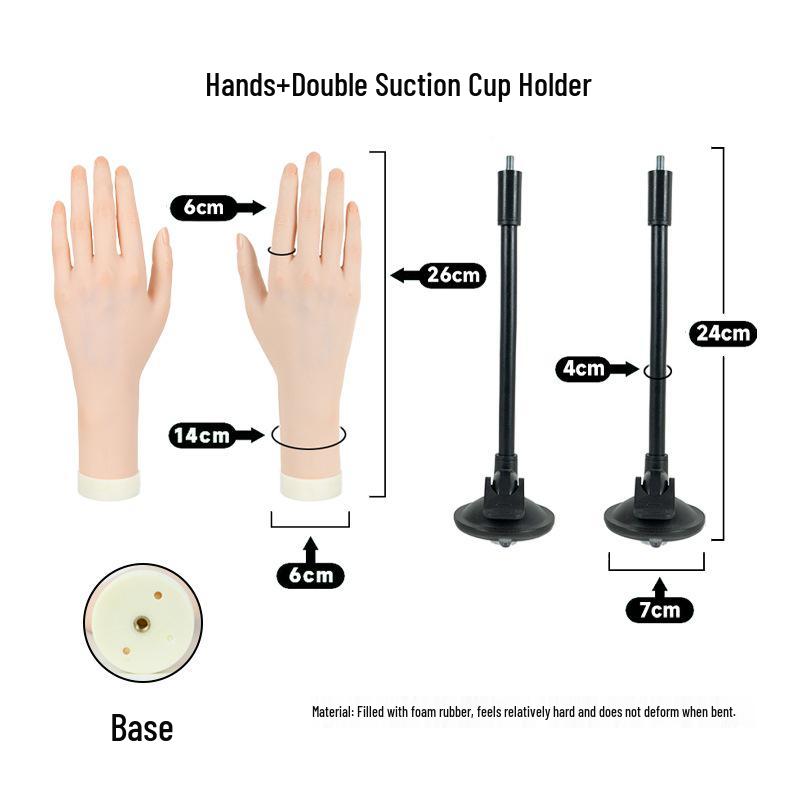 Beginner's Bendable Soft Fake Hand for Nail Art Display and Practice