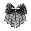 Halloween Bat Bow Hair Clip Girl Cosplay Horror Hair Accessory Bat Embroidered Veil Accessories Festival Party DressUp for Women
