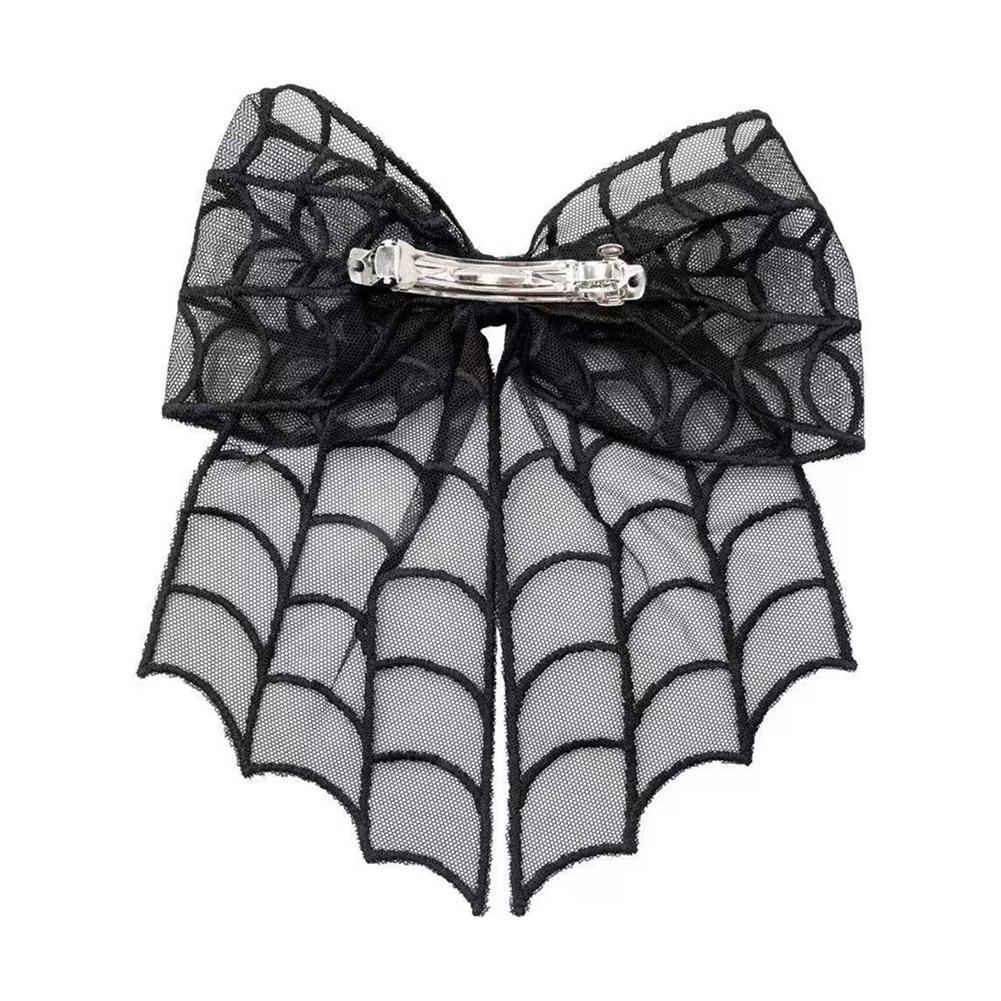 Halloween Bat Bow Hair Clip Girl Cosplay Horror Hair Accessory Bat Embroidered Veil Accessories Festival Party DressUp for Women