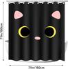 New cat pattern waterproof shower curtain bathroom pendant, creative and cute cartoon design, suitable for home decoration