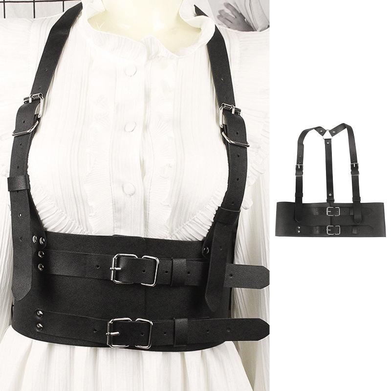 Harness Waist Belt Punk Leather Harness Belt Underbust Corset Top With Strap Leather Suspender Belt Clubwear To Wear Out