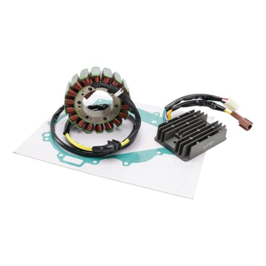 Magneto Coil Stator + Voltage Regulator + Gasket Assy for Motorcycle Engine Charging System Upgrade Fit for Aprilia RSV 1000 R