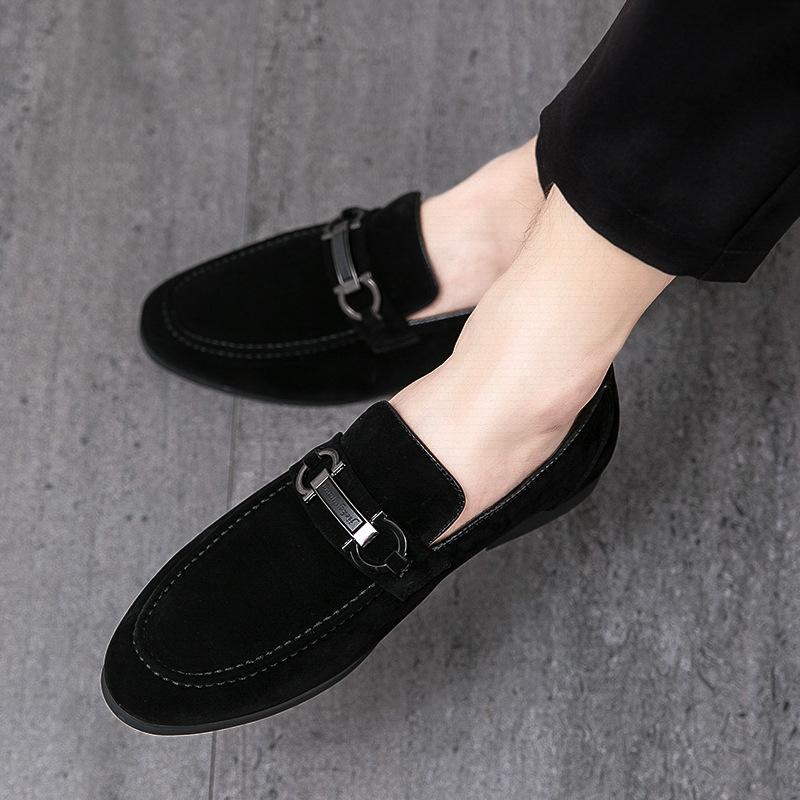 Shoes Autumn New Frosted Leather British Business Casual Leather Shoes Nightclub Hairstylist Lazy Doudou Shoes