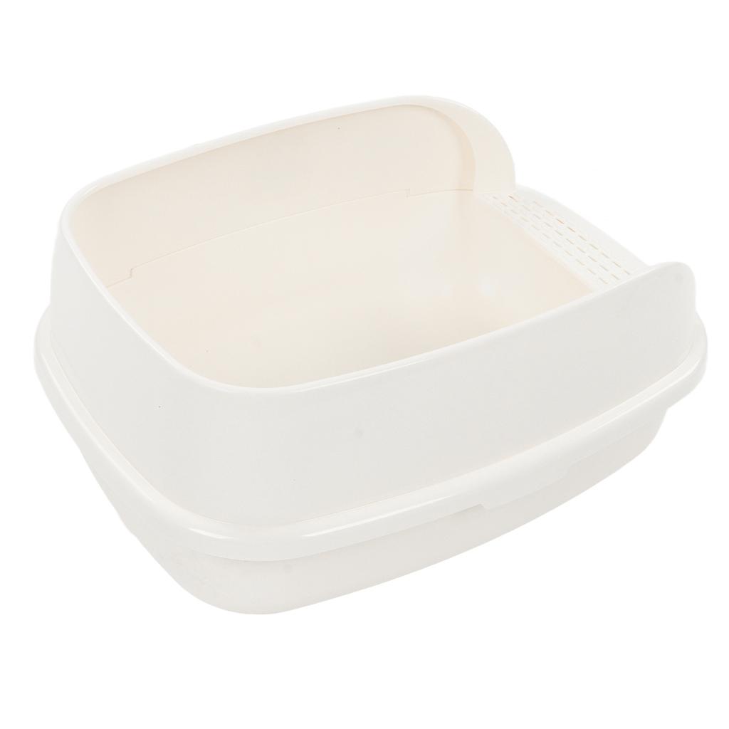 Cat Litter Box Semi Enclosed Large Capacity Prevent Sand Leakage Pet Kitten Toilet with Shovel Milk