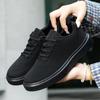 Summer pure black fly-woven sports shoes hollow breathable mesh shoes super light soft sole not tired feet mother shoes
