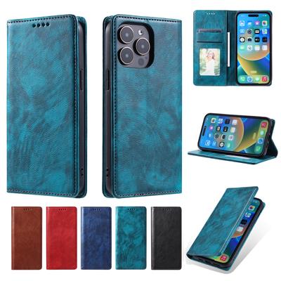 Lichee Pattern Flip Wallet Magnetic Leather Case For iPhone 16 15 14 Plus 13 12 11 Pro Max Samsung S24 S23 S22 S21 S20 Ultra Plus FE A15 A55 A14 A54