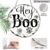 2D Flat, 1pc "Hey Boo" Halloween Ghost Round Aluminum Sign for Fall And Winter Celebrations, Suitable for Indoor And Outdoor Use, Wall Decoration for