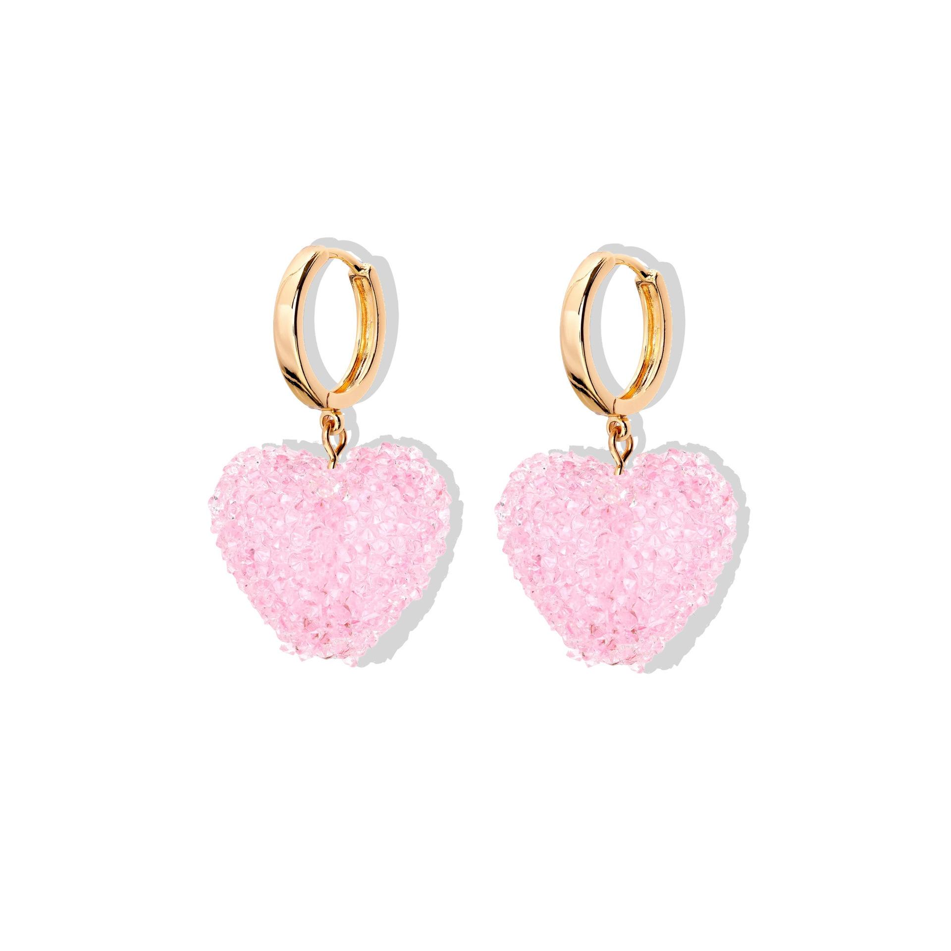 Fashion Candy Colored Resin Chunky Heart-shaped Necklace for Women Girls Color Geometric Bracelet Drop Earrings Summer Jewelry