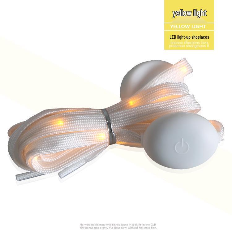 Eighth-Gen LED Light-Up Nylon Shoelaces with Seven-Color Beads for Outdoor Night Running & Cycling
