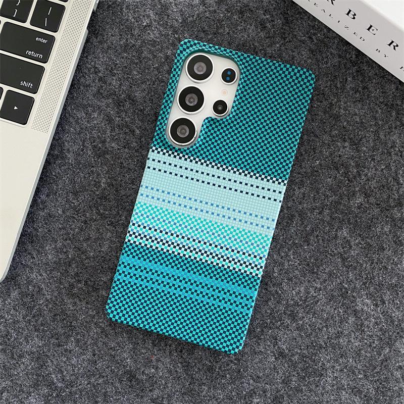 

Carbon Fibre Stripe Sunset Series Wireless Charging Magnetic For Magsafe Case For Samsung Galaxy S25 Plus S24 S23 Ultra PC Cover For Samsung S25Ultra темно-синього кольору