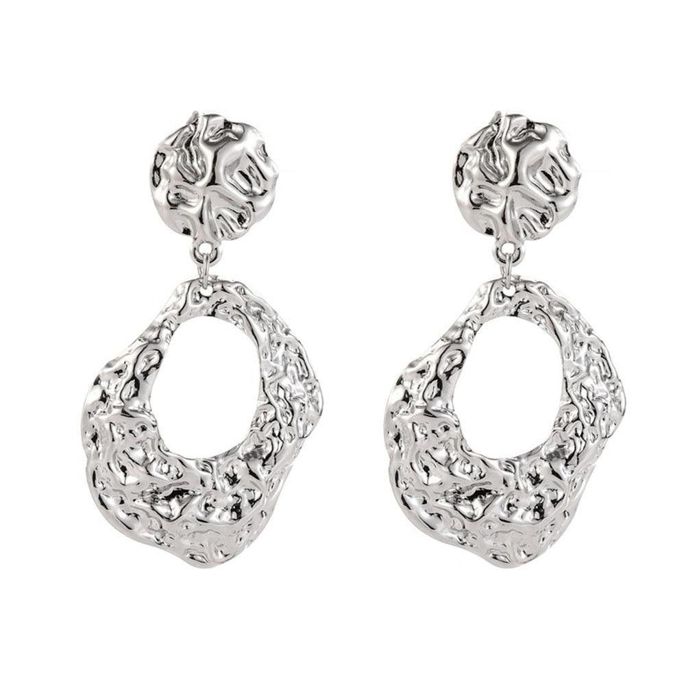 Women Concave Convex Texture All Matching Long Ear Stud Earring
