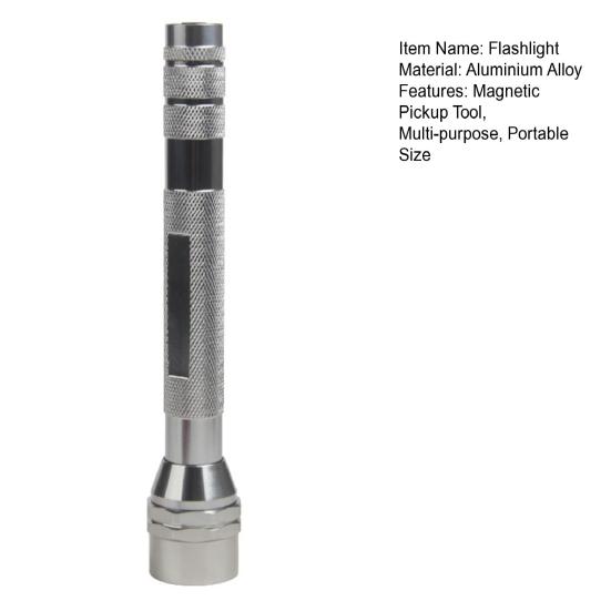 LED Flashlight with Telescoping Magnetic Pickup Tool Outdoor Camping Hiking Car Repair Emergency Handheld Flash Lamp with Extendable Magnet Stick
