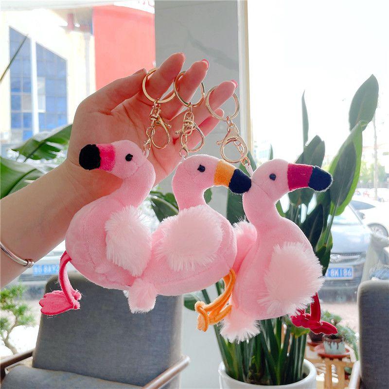 Beautiful Pink Flamingo Plush Toy Pendant Keychain For Gift-giving
