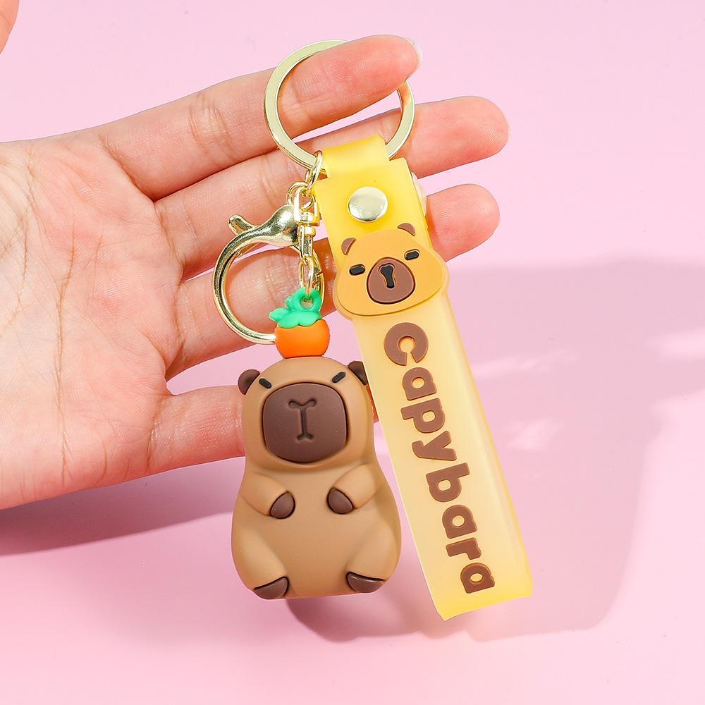 Creative Cute Capybara Keychains For Car Keychain Anime Cartoon Capibala Pendant Women Doll Keyring Charm Holiday Gifts Jewelry