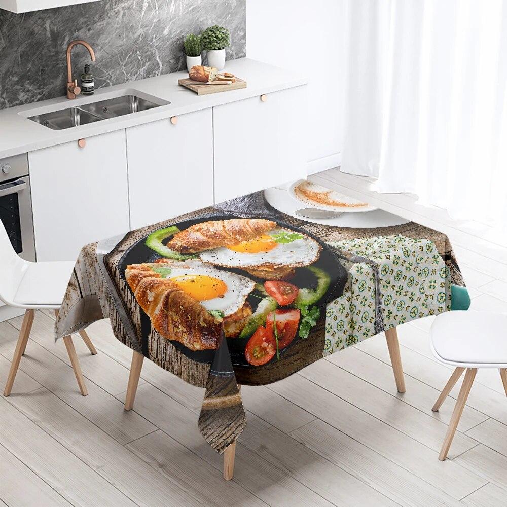 

Скатерть с принтом для гурманов, ресторан, кухонный стол, украшение, устойчивая к пятнам, водонепроницаемая, прямоугольная, домашний декор 90x140cm