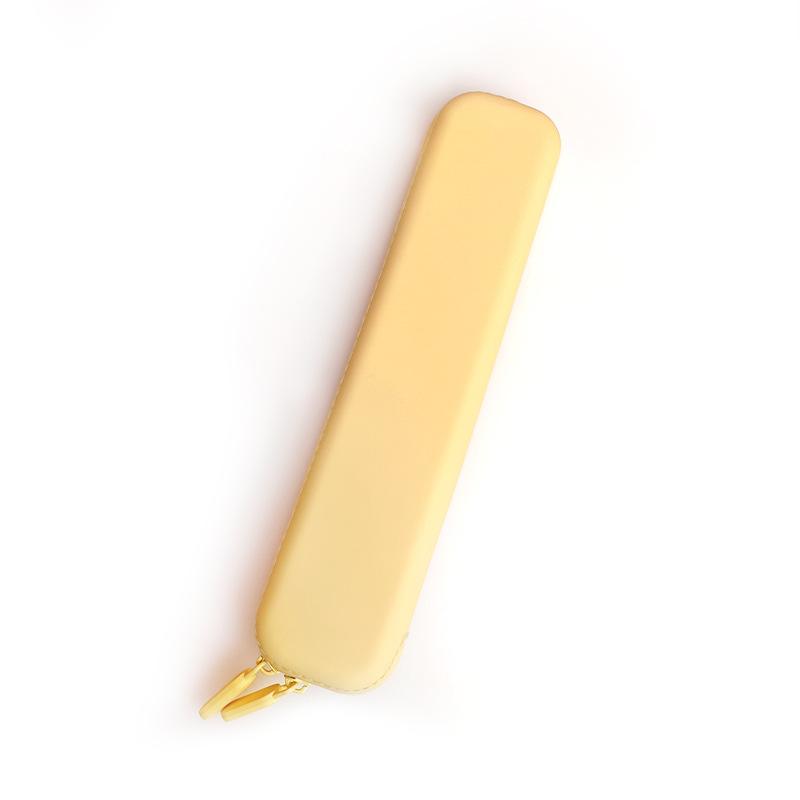 Silicone Pencil Case Compact Student Pencil Bag Simple Color Pen Holder Premium Stationery Storage Bag For Back To School Gift
