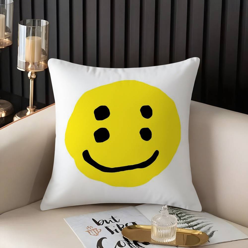 Pillow Case Luxury Smile C-Cpfm Home Dorm Chair Back Short Plush Double-sided Printing Office Nap Time Cushion Cover