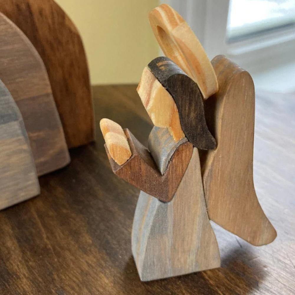 Wooden Empty Tomb Easter Scene Decoration Jesus Nativity Scene Decor  for Desktop Decoration