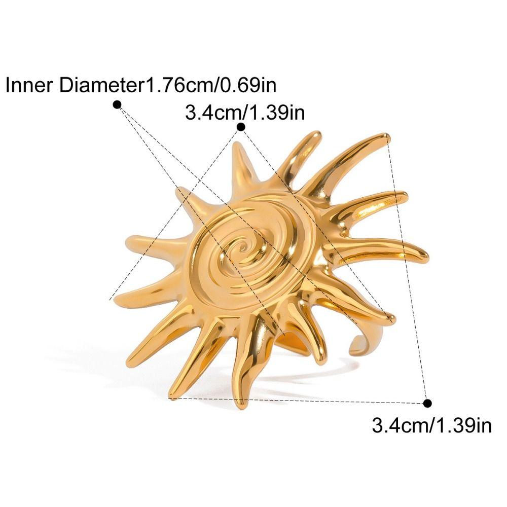 Stainless Steel Starfish Ring Gold Color Stainless Steel Jewelry Ocean Style Ring  Hand Jewelry