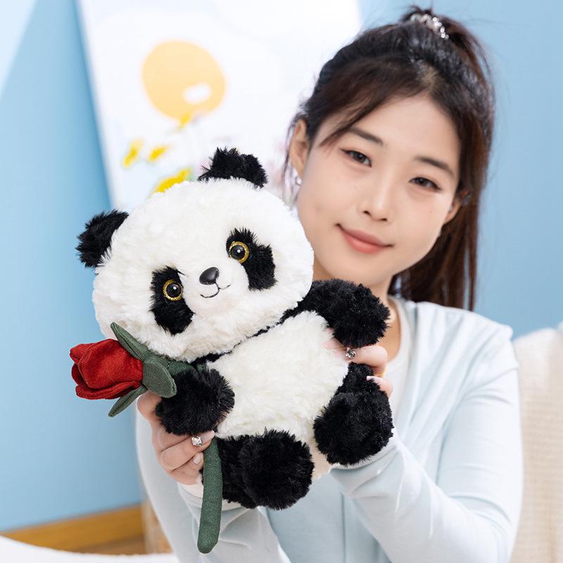 Funny Cartoon Panda Hua Hua Plush Doll with Bamboo Heart - Small Exquisite Gift