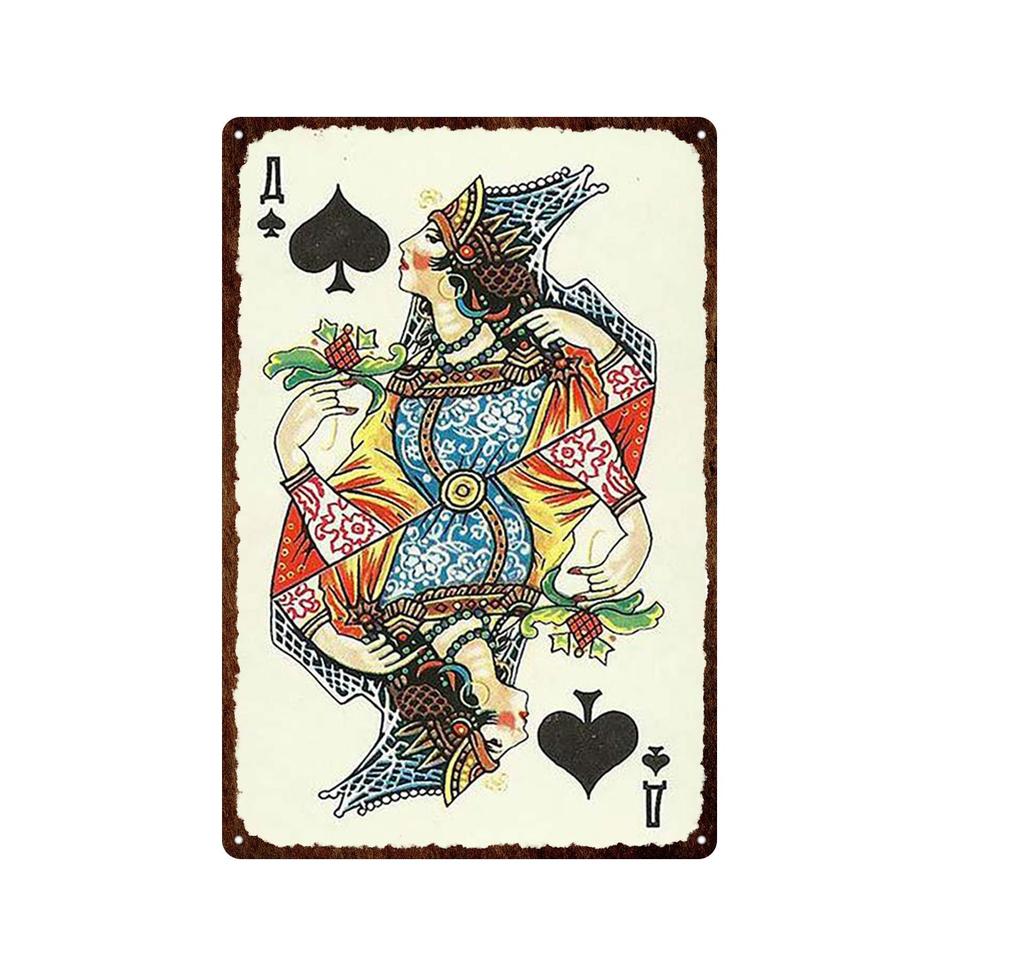 Music Guitar Poker Tin Sign Vintage Plate Poster Art Wall Plaques Decor Metal Signs Indoor Bar Casino Art Decor Plate Posters