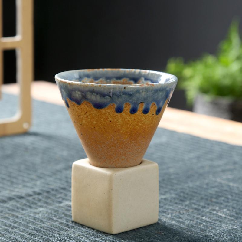 1pcs 200ml/150ml Creative Retro Ceramic Coffee Mug Rough Pottery Tea Cup Japanese Latte Porcelain Cup Pottery Coffee Mugs