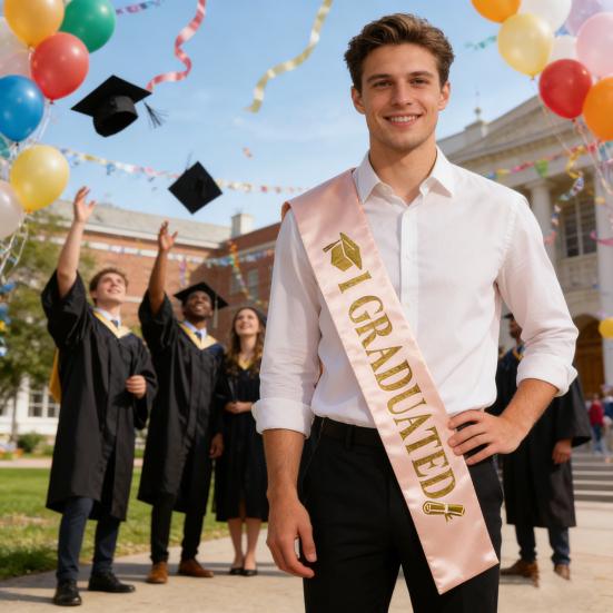 Graduation Sash Class of 2026 Grad Honor Sash I Graduated Satin Sash for Congrats Graduates Party Supplies