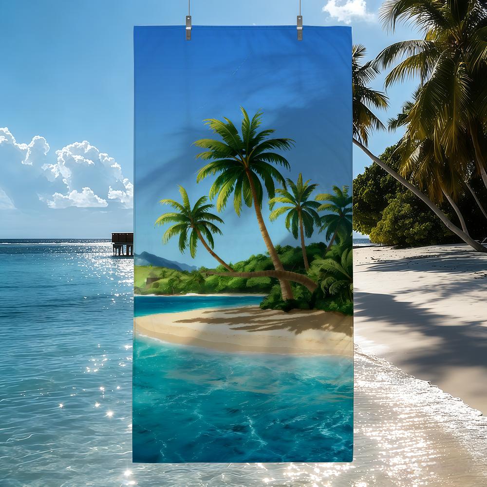 

tropical plant printed Coconut Tree Towel Quick Drying Beach Towels Are Suitable For Swimming Pools Camping Yoga And The Gym W40*H60(CM)