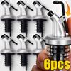 1/6PCS Oil Bottle Stopper Rubber Lock Plug Seal Leak-proof Food Grade Plastic Nozzle Sprayer Wine Vinegar Spouts Kitchen Tools