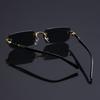 10pcs Trendy Rimless Rectangle Sunglasses Frameless Fashion Shades Punk Sunglasses Gradient Men Women UV400 Eyewear Driving