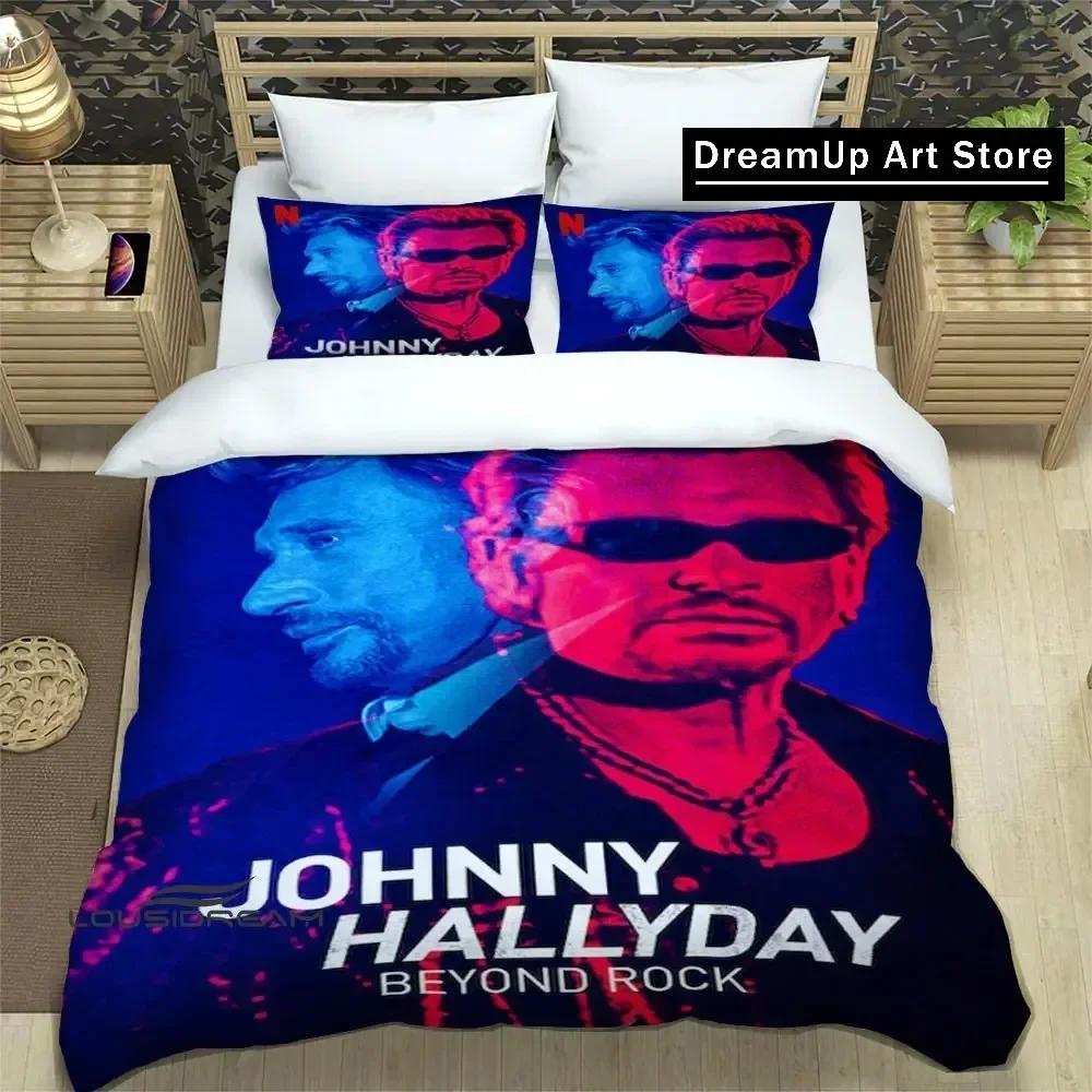 rock star Johnny Hallyday Bedding Set Boys Girls Twin Queen King Size Duvet Cover Pillowcase Bed boys Adult Bedroom