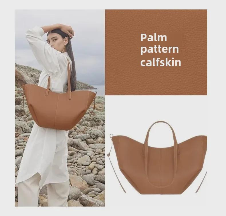 2024 Höst Äkta Läder Stor Kapacitet Dam Axelväska