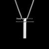 Custom Engraved Minimalist Cylinder Bar Necklace in Stainless Steel